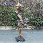Buy cheap Customized garden decoration, life-size bronze statue of a woman running forward from wholesalers