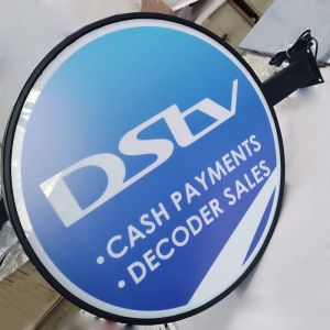 Double Side Outdoor Light Box Advertising Shop Round Rotating Light Box Led Sign