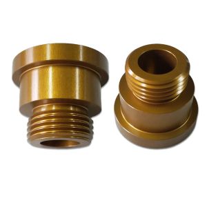 Buy cheap ODM CNC Turning Gold Anodized Metal Aluminum Part Threaded Part For Hardware from wholesalers