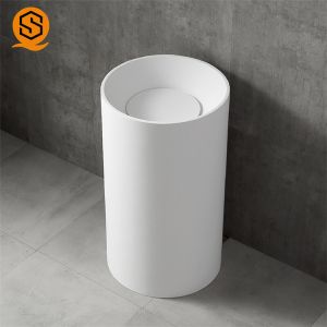 Buy cheap Anti Rust Solid Surface Wash Basin Pedestal Sinks For Small Bathrooms from wholesalers