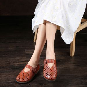 Buy cheap S315 Hole Shoes Cool And Breathable Sandals Female One-Word Button Velcro Shoes Female Summer Models from wholesalers