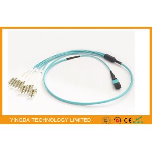 Buy cheap 100G OM3-300 QSFP MTP MPO Cable With 6 x LC Duplex Uniboot Connector Aqua from wholesalers