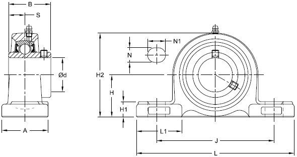 UC218 pillow block bearing used on Conveyor belt machine stainless steel pillow block bearing