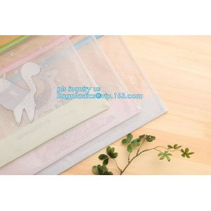 mesh document bag with zipper/pvc mesh file folder, Waterproof Zip Lock Bag Mesh