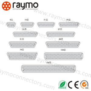 J30J Series 9-Pin Connector 250V 500mm Wire Length