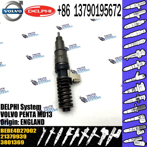 Quality injector common rail injector 3801369 BEBE4D18002 For VOL PENTA MD13 diesel fuel injector BEBE4D27002 for sale