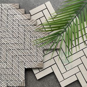 Morden Fish Bone Marble Mosaic Background Wall Tiles For Living Room