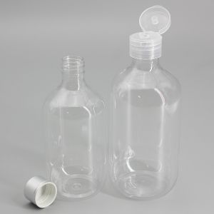Buy cheap Flip Top Cap 24mm 480ml Clear Plastic Liquor Bottles from wholesalers