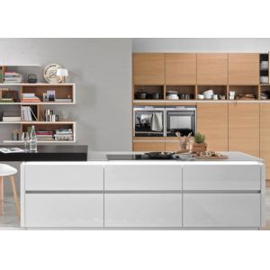 China 50mm Countert Tops Kitchen Island Cabinets H750mm Base Customized on sale