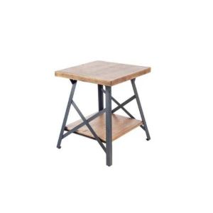 Buy cheap Solid Wood Top 23.2''H Modern Industrial End Table 23lb Metal Base from wholesalers