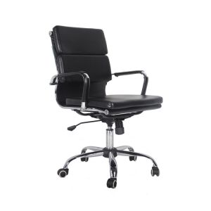 China Middle Back Modern Manager Office Chairs Black Coating Sled Frame on sale