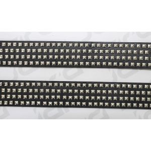 Buy cheap Black PU Male Belts With Pyramids Metal & Nickel Satin Buckle In 38mm Width from wholesalers