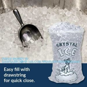 10 Lb. Plastic Drawstring Ice Bags 12 X 21 Inch Heavy-Duty Plastic Ice Bags With