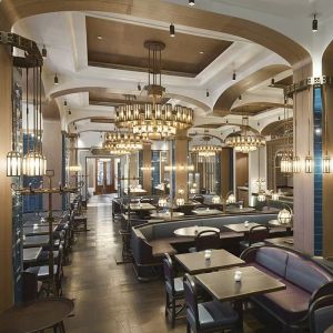 Buy cheap AC 85-265V Voltage Modern Indoor Lighting Large Foyer Chandelier For Chinese Simple Metal Copper Hot Pot Restaurant from wholesalers