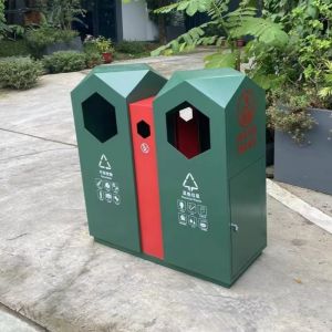 Buy cheap Innovative Irregular Trash Bin Stainless Steel Double Bin Waste Bin from wholesalers