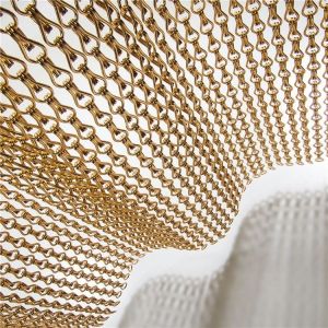 Silver Aluminium Chain Fly Door Curtain Semi Private Customized Size