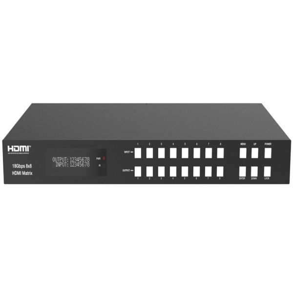 ARC Function 18Gbps 8x8 HDMI Matrix Switcher With Metal Enclosure