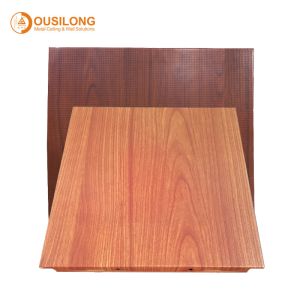 Decorative Metal Ceiling Panel , Clip In Ceiling With Fireproof Nonwoven