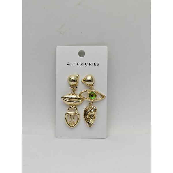 Quality Plain Metal Lip and Eye Stud Earrings The Perfect Accessory for Any Outfit for sale