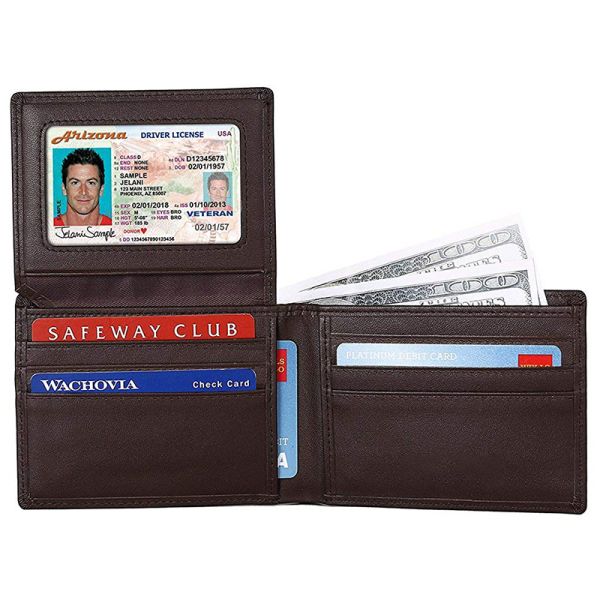 Customized Genuine Leather Wallet for Men Handmade Minimalist Anti-theft Vintage Style