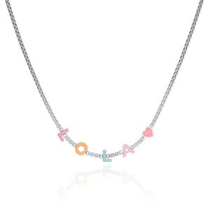 Custom Name Necklace Individual Letters Enamel Personalized Gold Necklace