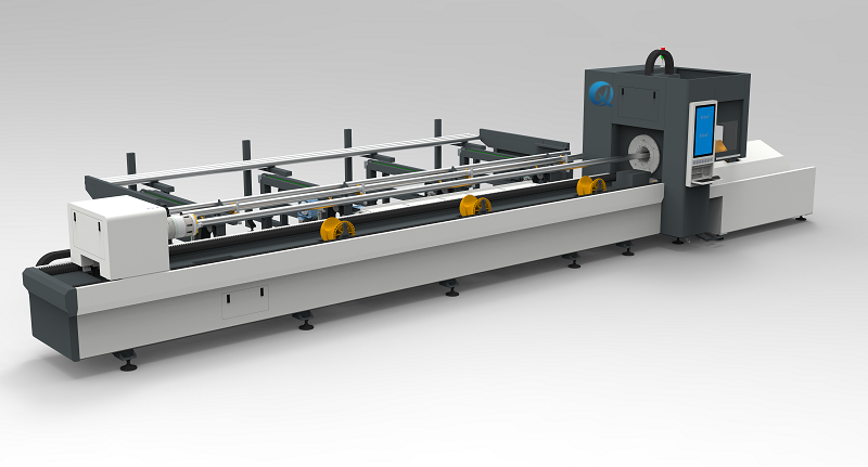 China Round Square Tube Cutting Machine Horizontally Mounted Lathe Semi Automatic Loading on sale
