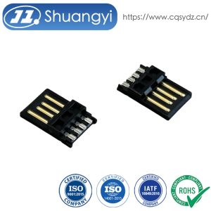 Buy cheap USB 2.0 AM Solder-Type Connector, Black Gold-Plated 5u