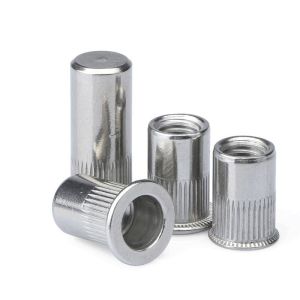 Buy cheap Carbon Steel Threaded Rivet Nuts Zinc Plated M6 Knurled Body With Flat Head from wholesalers