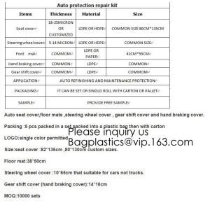 Buy cheap Disposable Plastic Car Cover with Elastic Band Medium Size, Kit De Protection, Car Clean Kit, car protection disposable from wholesalers