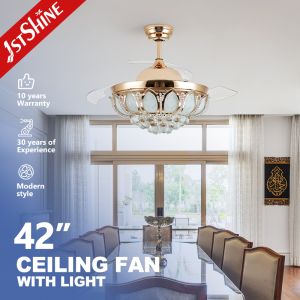 Buy cheap Controlling Mode WIFI Crystal LED Ceiling Fan Light with Hidden Blades and Wall Control from wholesalers