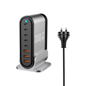 Buy cheap High-Power Universal Type-C USB Adapter Quick Charge Station 300W Aluminium Alloy Wall Charger Mobile Phones Tablets from wholesalers