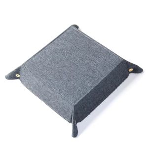 Buy cheap Sublimation Leather Trays Blanks Foldable Square Denim Fabric Desk Storage Sundries Sublimation Tray from wholesalers