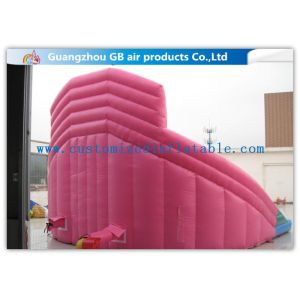 Custom Pink Double Inflatable Water Slides For Toddlers Plays With Pool