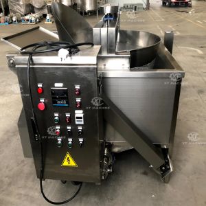 Buy cheap Automatic Discharging Almond Peanut Batch Fryer Powder Coated Peanut Bean Nut Frying Machine from wholesalers
