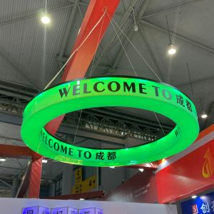 Buy cheap 2023 Custom double sided illuminated round backlit acrylic light 3d metal led advertising light boxes from wholesalers