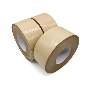 Buy cheap Fiberglass Reinforced Flatback Kraft Paper Tape Self Adhesive Paper Parcel Tape from wholesalers