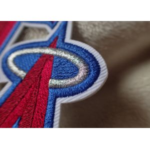 Soccer Jersey Brand Label Multicolor Embroidered Sports Patches With Hot Melt