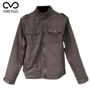 Buy cheap Quited Lining Mens Brown Padded Jacket Two Convenient Side Pockets from wholesalers