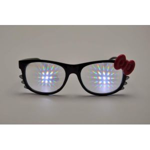 Firework Plastic Diffraction Glasses , Hello Kitty Rainbow Glasses