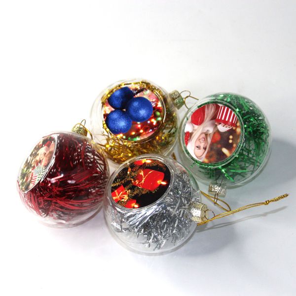 Sublimation Christmas Ball Personalized Custom Printing 8CM Glass Christmas Ball Ornaments Sublimation Blank