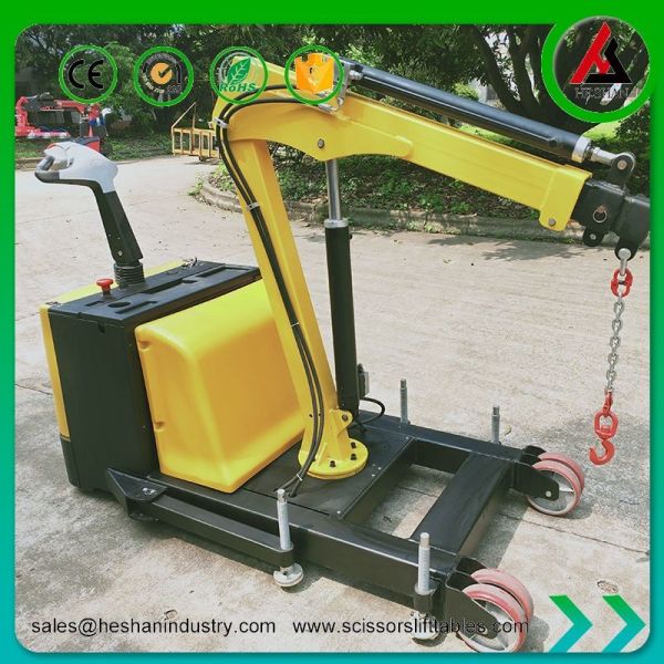 Movable Electric Floor Crane Floor Mounted Rotate 360 Degree Industrial 1 Ton load