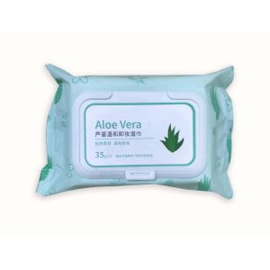 Buy cheap Aloe Vera Mild Makeup Remover Wet Wipes No Alcohol No Fluorescent from wholesalers