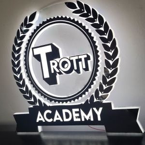 Gold Bar Counter Led Light Logo Alphabet Letter Glow in the Dark Round Acrylic