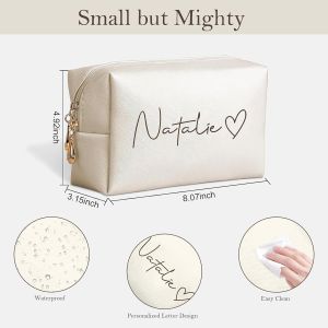 PU Letter Printing Makeup Bag Multi Functional Storage Bag
