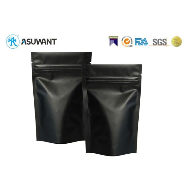 Quality Matte Black Resealable Stand Up Smell Proof Zipper Bags for sale