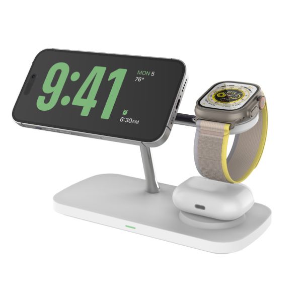 Buy cheap 15W/10W Wireless Fast Charger for Apple and Samsung White and Black Mobile Bracket Support for Airpods and Samsung Earphones from wholesalers