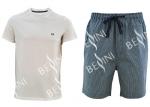 Buy cheap Cotton Jersey Men'S V Neck Pajamas / Mens T Shirt And Woven Shorts Pyjamas With Side Pockets from wholesalers