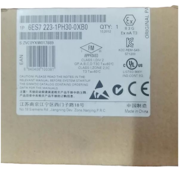 SIEMENS SIMATIC PLC S7-1200 6ES7223-1PH30-0XB0 SM1223 8 x 24 VDC Input / 8 x