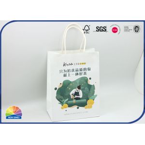 Buy cheap White Kraft Paper Shopping Bags 4c Printed With Handle from wholesalers
