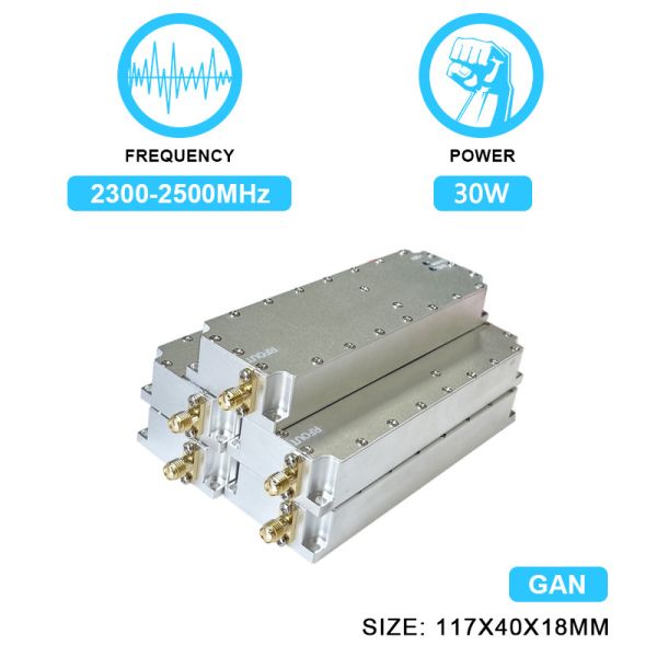 Quality 30W 2300-2500MHz 2.4G WiFi Customized RF Power Amplifier Module Jamming PA GaN Drone Fpv C-Uas Anti Drone Module With  GAN And Isolation Protector for sale
